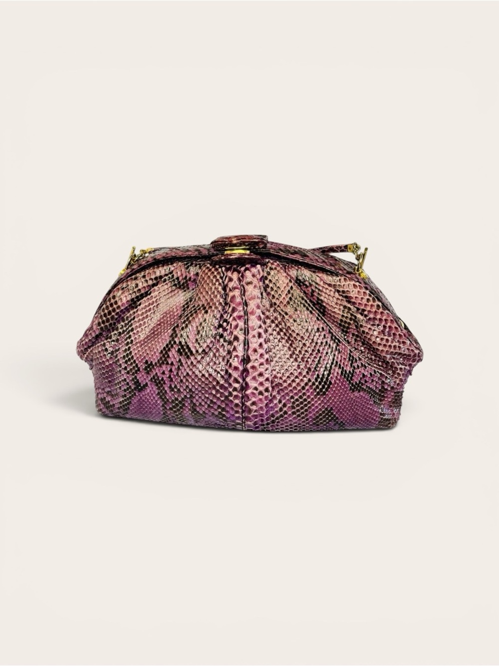 Vintage Judith Leiber  Purple Python Leather Shoulder Bag Rare Exotic